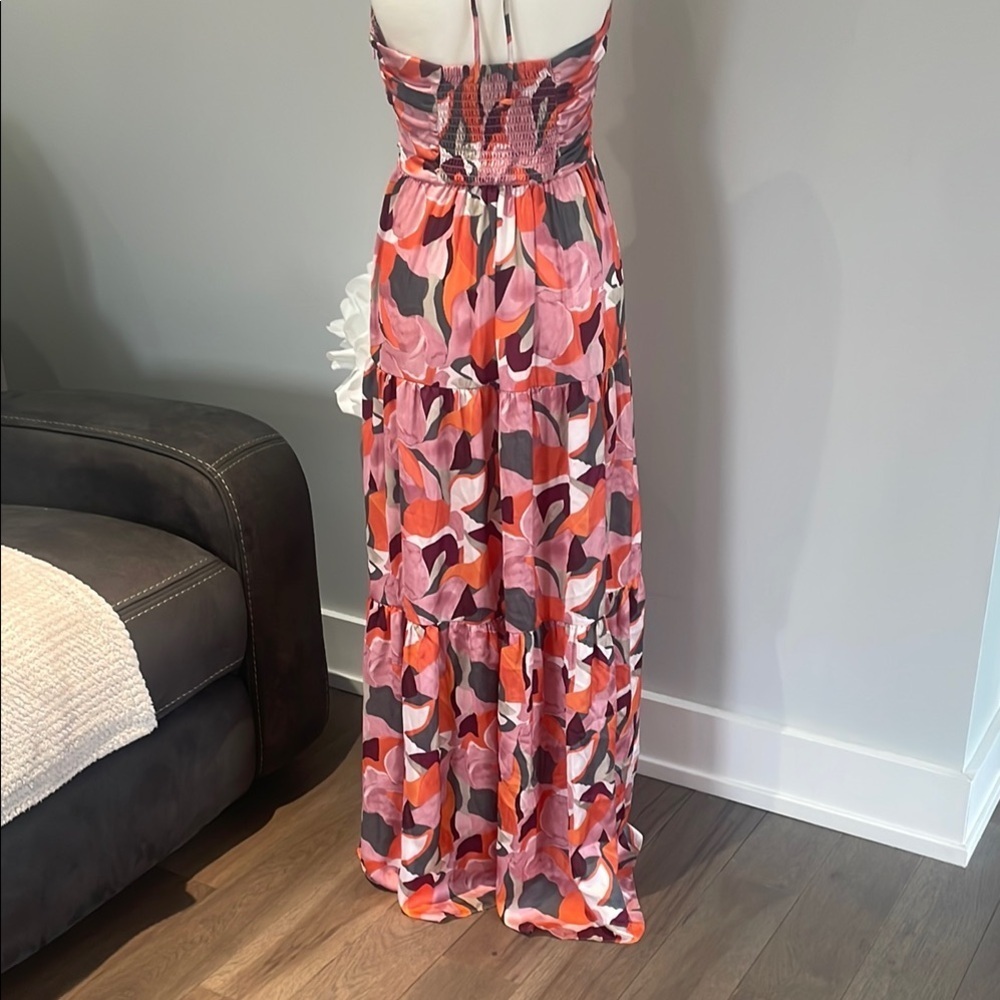 Socialite Floral Halter Maxi Dress - Multicolor Sz XS - Picture 5 of 8